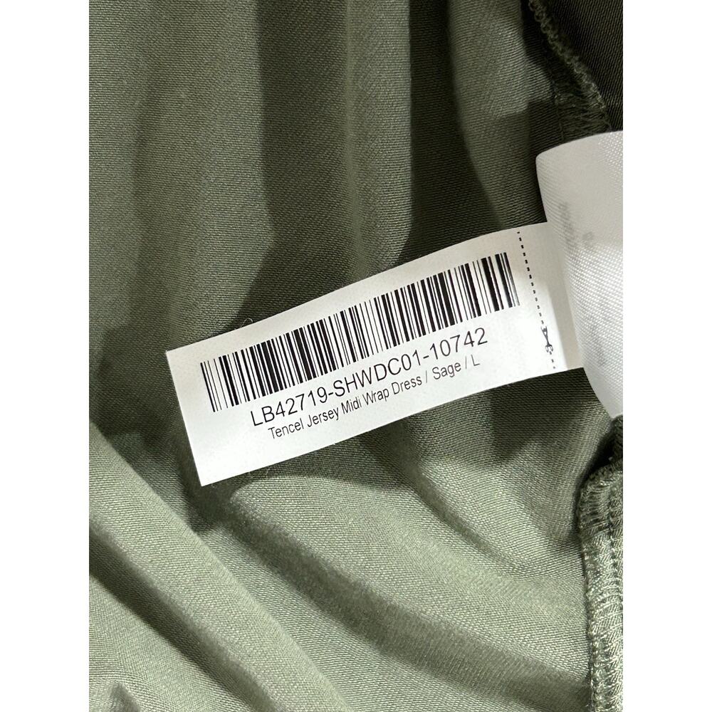NEW Quince Women’s L Tencel Jersey Midi Wrap Dress Sage Soft - Picture 9 of 9